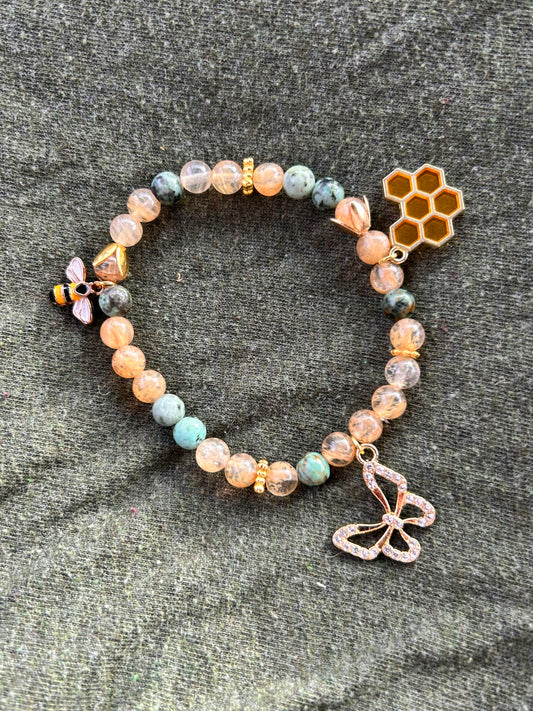 In Love With A Honey Bee Charm Bracelet