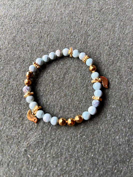 Robins Egg Agate Charm Bracelet