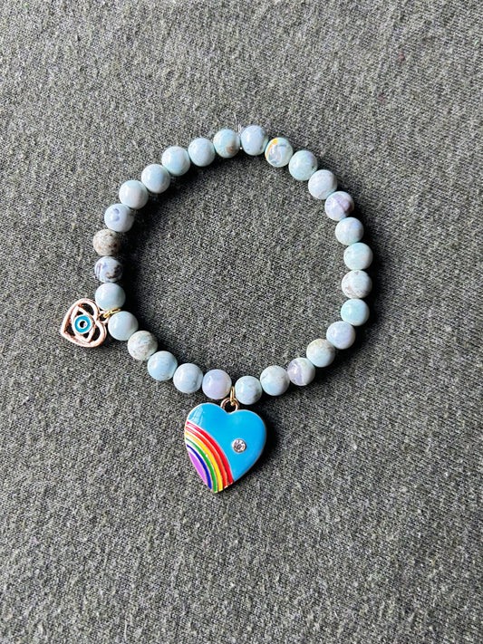 Robins Egg Agate Charm Bracelet