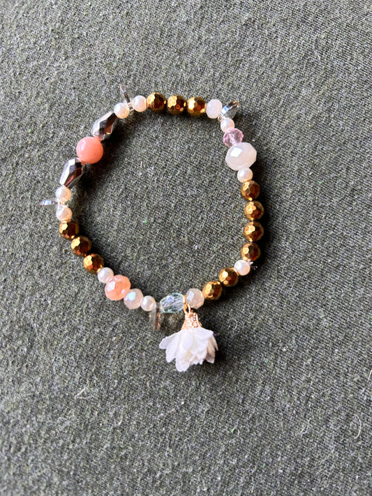 Gold Hematite Charm Bracelet