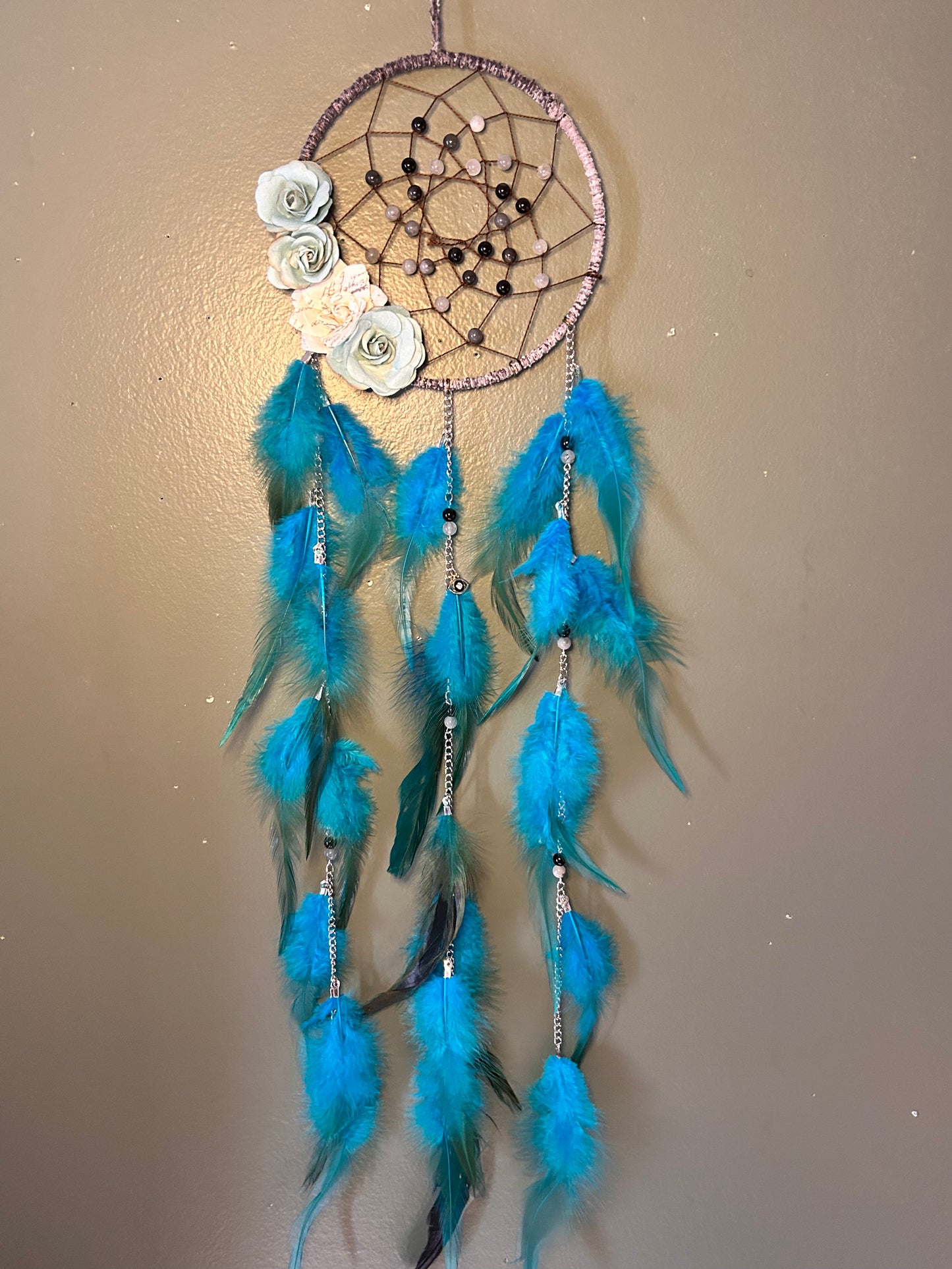 Smokey Quarts Silver Obsidian Dream Catcher
