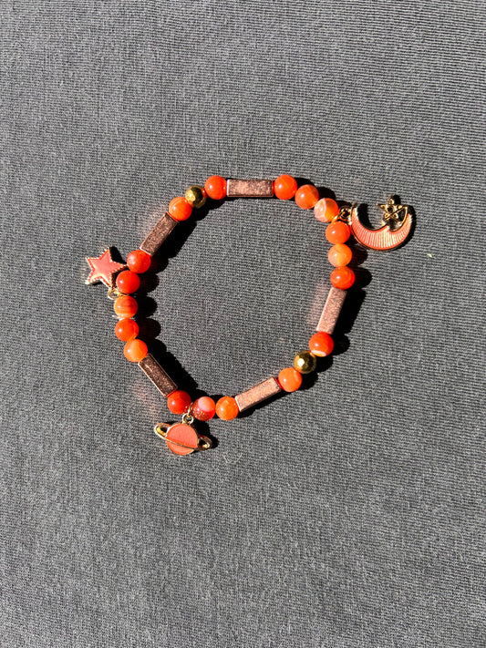 Carnelian charm bracelet
