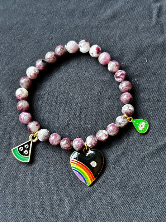 Eudialyte charm bracelet