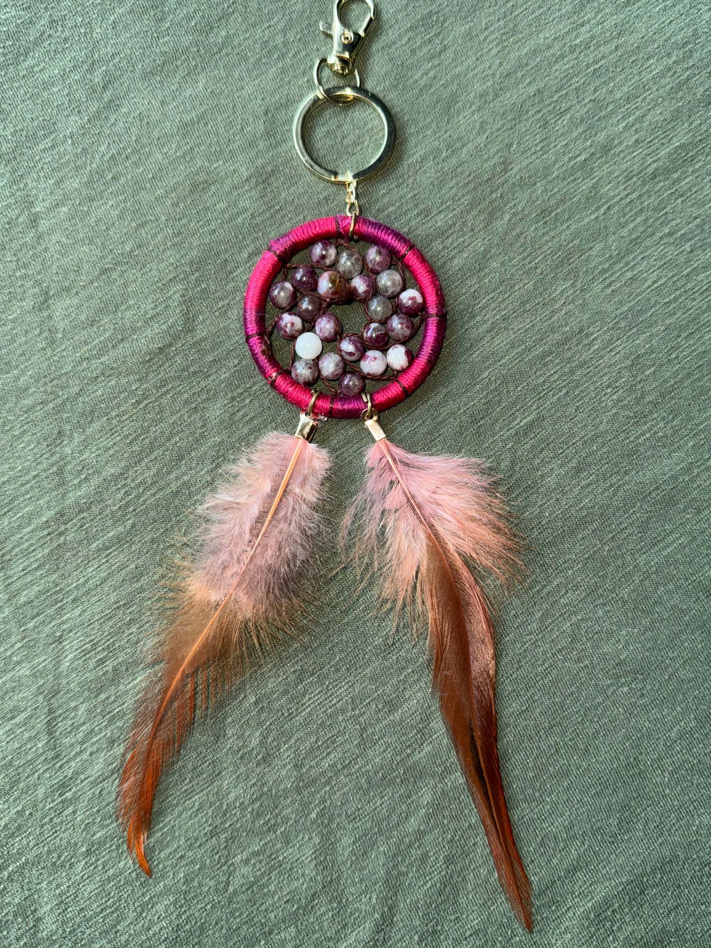 Eudialyte Dream Catcher Keychain