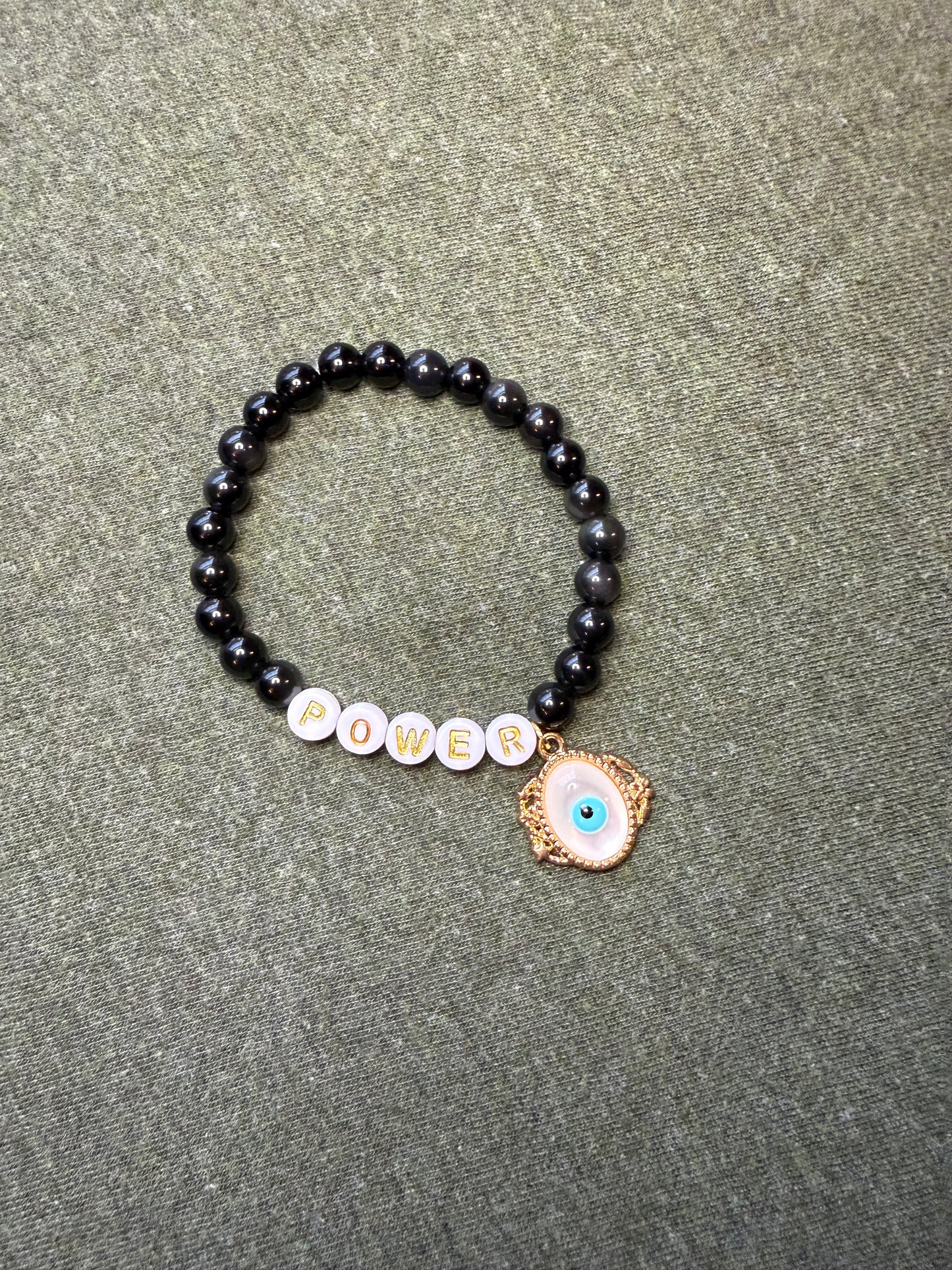 Rainbow Obsidian Charm Bracelet