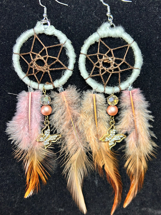 Soft White Dream Catcher Earrings